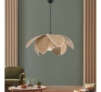 Φωτιστικό οροφής Magnolia Megapap E27 ύφασμα PVC μονόφωτο χρώμα μπεζ Ø40x55εκ. |  Οροφής στο espiti