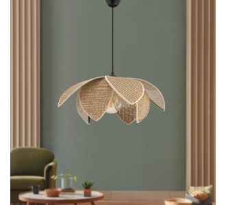 Φωτιστικό οροφής Magnolia Megapap E27 ύφασμα PVC μονόφωτο χρώμα μπεζ Ø40x55εκ. |  Οροφής στο espiti