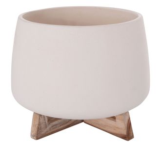 ΓΛΑΣΤΡΑ ΕΣ.ΧΩΡΟΥ FRELLO HM4674.02L ΛΕΥΚΟ FIBER CEMENT--TEAK ΒΑΣΗ 29x29x23,5Υεκ. |  Λουλούδια στο espiti