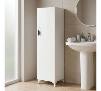 Ντουλάπι με κλειδαριά Zehra Megapap χρώμα λευκό 30x32x128εκ. |  Ντουλάπια στο espiti