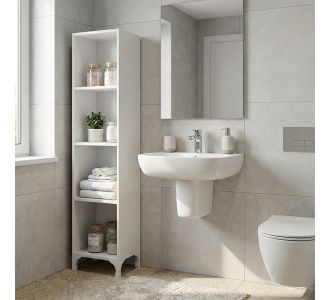 Βιβλιοθήκη - Ραφιέρα Clare Megapap χρώμα λευκό 30x20x148εκ. |  Ντουλάπια στο espiti