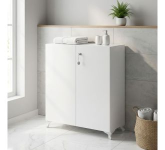 Ντουλάπι με κλειδαριά Cilem Megapap χρώμα λευκό 70x32x88εκ. |  Ντουλάπια στο espiti