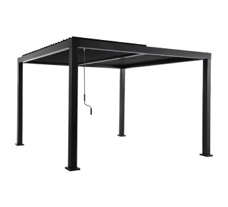 ΠΕΡΓΚΟΛΑ-ΚΙΟΣΚΙ ΜΕ ΚΙΝΟΥΜΕΝΕΣ ΠΕΡΣΙΔΕΣ FRANIO HM6609.01 ΑΛΟΥΜΙΝΙΟ ΜΑΥΡΟ 300x300x240Υεκ |  Κιόσκια στο espiti