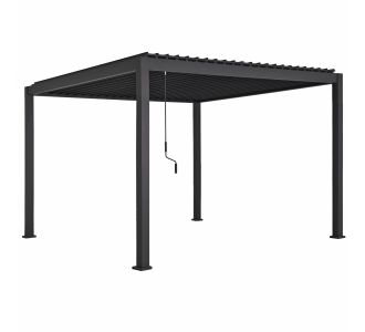 ΠΕΡΓΚΟΛΑ-ΚΙΟΣΚΙ ΜΕ ΜΕΤΑΛΛΙΚΕΣ ΠΕΡΣΙΔΕΣ DOMECIL HM6611.01 ΑΛΟΥΜΙΝΙΟ ΜΑΥΡΟ 300x300x240Υεκ |  Κιόσκια στο espiti