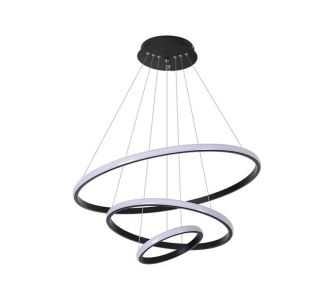 Φωτιστικό οροφής Rings pakoworld led μέταλλο μαύρο Φ60x100εκ |  Οροφής στο espiti
