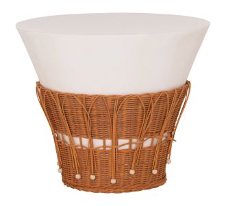 ΤΡΑΠΕΖΙ ΣΑΛΟΝΙΟΥ PERRAL HM18164.02L FIBER CEMENT ΛΕΥΚΟ-ΦΥΣΙΚΟ RATTAN--Φ55x45Υεκ |  Τραπέζια στο espiti