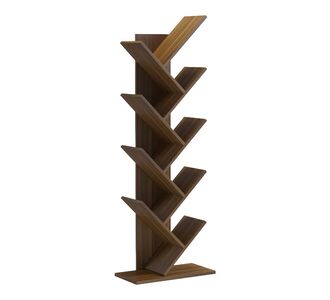 Βιβλιοθήκη Fyllo pakoworld καρυδί 50x25x141.5εκ |  Βιβλιοθήκες στο espiti