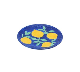 Beauty Home Πιάτο με σχέδια Λεμόνια – Μπλε/Κίτρινο 17,5×17,5x2cm       |  Διακοσμητκά στο espiti