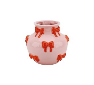 Beauty Home Βάζο με Κορδέλες – Ροζ/Πορτοκαλί 14,5×14,5x13cm       |  Βάζα στο espiti