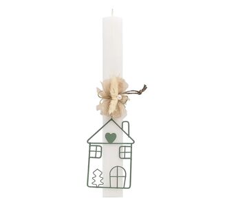 Beauty Home ΛΑΜΠΑΔΑ ΛΕΥΚΗ 33cm ΣΠΙΤΙ ΠΡΑΣΙΝΟ ΜΕ ΑΠΟΞΗΡΑΜΕΝΑ       |  Διακοσμητκά στο espiti