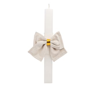 Beauty Home ΛΑΜΠΑΔΑ ΛΕΥΚΗ 33cm ΦΙΟΓΚΟΣ ΕΚΡΟΥ ΧΡΥΣΟ LUREX       |  Διακοσμητκά στο espiti