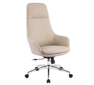 ΚΑΡΕΚΛΑ ΓΡΑΦΕΙΟΥ BEKKER HM18359.02 ΜΠΕΖ PU ΔΕΡΜΑ--ΒΑΣΗ ΧΡΩΜΙΟΥ 67x67x126Υεκ |  Καρέκλες γραφείου στο espiti