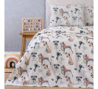 ΣΕΤ ΠΑΠΛΩΜΑΤΟΘΗΚΗ (2 ΤΕΜ.) ΜΟΝΗ DOGGY KIDS LINE (165X245) ΠΑΠΛΩΜΑΤΟΘΗΚΗ ΜΟΝΗ 165Χ245cm + 50X70 MELINEN |  Παπλωματοθήκες Παιδικές στο espiti