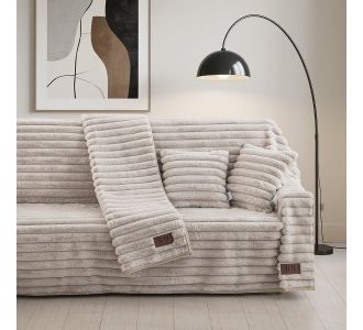 Beauty Home Γούνινο ριχτάρι Διθέσιο Stripe Art 8725 180x250 Μπεζ       |  Ριχτάρια στο espiti