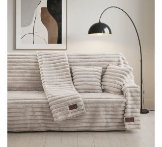 Beauty Home Γούνινη Μαξιλαροθήκη διακοσμητική Stripe Art 8725 40x40 Μπεζ       |  Μαξιλάρια διακοσμητικά στο espiti