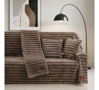 Beauty Home Γούνινο ριχτάρι Τριθέσιο Stripe Art 8726 180x300 Μόκα       |  Ριχτάρια στο espiti