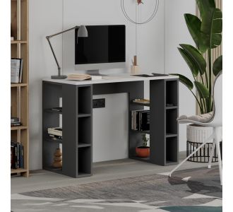 Γραφείο εργασίας Colmar Megapap χρώμα ανθρακί - λευκό 106x50x75εκ. |  Γραφεία στο espiti