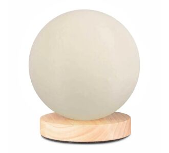 Φωτιστικό επιτραπέζιο Lumo Megapap E14 ξύλινο - Pvc χρώμα φυσικό - κρεμ Ø12x17εκ. |  Επιτραπέζια στο espiti