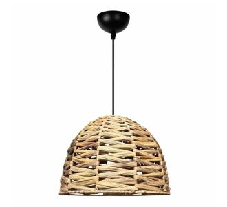 Φωτιστικό οροφής Kimi Megapap E27 wicker μονόφωτο χρώμα φυσικό Ø30x80εκ. |  Οροφής στο espiti