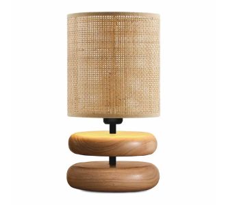 Φωτιστικό επιτραπέζιο Lucia Megapap E14 ξυλινο - pe rattan χρώμα φυσικό Ø15x35εκ. |  Επιτραπέζια στο espiti
