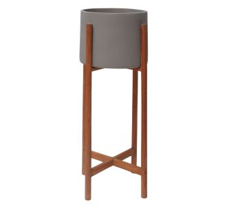 ΓΛΑΣΤΡΑ ΕΣΩΤ.ΧΩΡΟΥ RENTIL HM4684.03L FIBER CEMENT ΧΡΩΜΑ ΓΚΡΙ--ΒΑΣΗ TEAK Φ25x65Υ |  Λουλούδια στο espiti