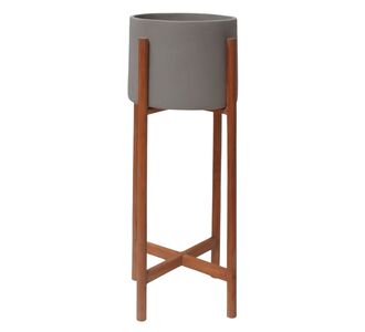 ΓΛΑΣΤΡΑ ΕΣΩΤ.ΧΩΡΟΥ RENTIL HM4684.03L FIBER CEMENT ΧΡΩΜΑ ΓΚΡΙ--ΒΑΣΗ TEAK Φ25x65Υ |  Φυτά συνθετικά - Λουλούδια στο espiti