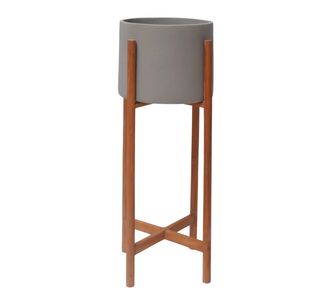 ΓΛΑΣΤΡΑ ΕΣΩΤ.ΧΩΡΟΥ RENTIL HM4684.03S FIBER CEMENT ΧΡΩΜΑ ΓΚΡΙ--ΒΑΣΗ TEAK Φ25x55Υ |  Φυτά συνθετικά - Λουλούδια στο espiti