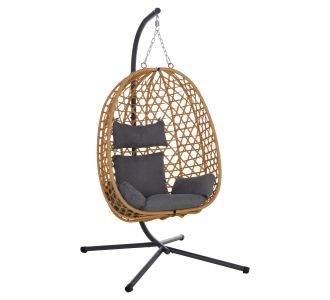 ΚΡΕΜΑΣΤΗ ΦΩΛΙΑ NESTA HM6468.05 ΜΑΥΡΟ ΜΕΤΑΛΛΟ--ΚΑΦΕ P.E.RATTAN 100x100x190Υεκ. |  Κούνιες στο espiti