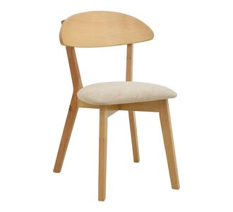 Καρέκλα Canon pakoworld rubberwood σε φυσική απόχρωση με γκρι μπεζ ύφασμα 43x43x79.5εκ |  Καρέκλες στο espiti
