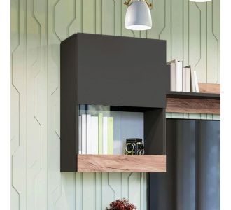 Κρεμαστό Ντουλάπι Morocco Ανθρακί-Χρυσό Δρυς 55x31x78.5cm AlphaB2B |  Ραφιέρες τοίχου στο espiti