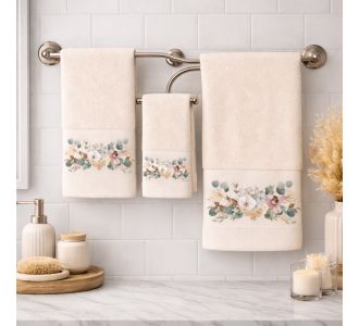 Πετσέτες Σετ 3 τεμ. Οrchid Ecru Astron Italy |  Σετ Πετσέτες στο espiti