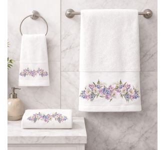 Πετσέτες Σετ 3 τεμ. Violet White Astron Italy |  Σετ Πετσέτες στο espiti