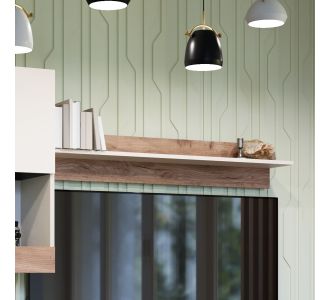 Κρεμαστό Ράφι Morocco Μπεζ-Σκούρο Δρυς 120x20x20cm AlphaB2B |  Ραφιέρες τοίχου στο espiti