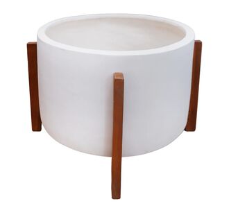 ΓΛΑΣΤΡΑ ΕΣΩΤ.ΧΩΡΟΥ HOFF HM4682.02L FIBER CEMENT ΛΕΥΚΟ-TEAK ΒΑΣΗ Φ50x35Υεκ |  Φυτά συνθετικά - Λουλούδια στο espiti