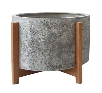 ΓΛΑΣΤΡΑ ΕΣΩΤ.ΧΩΡΟΥ HOFF HM4682.03L FIBER CEMENT ΓΚΡΙ-TEAK ΒΑΣΗ Φ50x35Υεκ |  Φυτά συνθετικά - Λουλούδια στο espiti