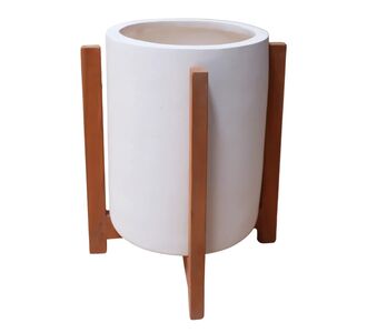 ΓΛΑΣΤΡΑ ΕΣΩΤ.ΧΩΡΟΥ HOFF HM4682.02S FIBER CEMENT ΛΕΥΚΟ-TEAK ΒΑΣΗ Φ31x43Υεκ |  Φυτά συνθετικά - Λουλούδια στο espiti