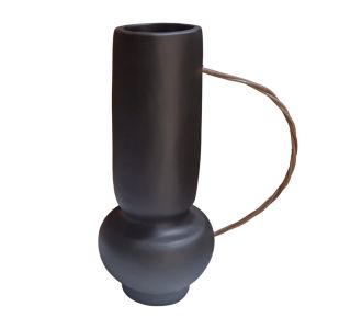 ΔΙΑΚΟΣΜΗΤΙΚΟ ΒΑΖΟ MIBO HM4688.01L ΤΕΡΑΚΟΤΑ ΜΑΥΡH-ΧΕΡΟΥΛΙ ΦΥΣΙΚΟ RATTAN 20.5x15.5x35Υεκ |  Επιπλα στο espiti