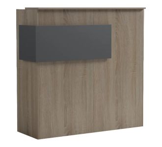 Γραφείο reception Optima pakoworld με led sonoma-ανθρακί 110x40x110εκ |  Reception γραφείου στο espiti