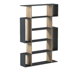 Βιβλιοθήκη Mito pakoworld ανθρακί - sonoma 108.5x25x161εκ |  Βιβλιοθήκες στο espiti