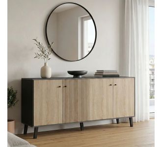 Μπουφές Tuscany pakoworld sonoma-ανθρακί 180x40x78.6εκ |  Μπουφέδες στο espiti
