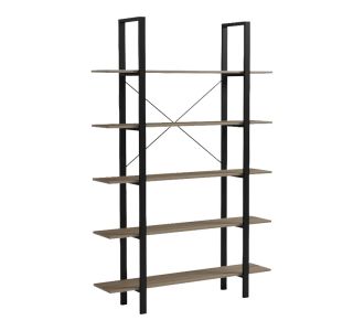 Βιβλιοθήκη-Ραφιέρα Loftie pakoworld sonoma-μαύρο μέταλλο 126x28x165εκ |  Βιβλιοθήκες στο espiti
