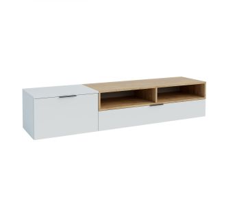 Έπιπλο TV Morocco Λευκό-Χρυσό Δρυς 175x39x35cm AlphaB2B |  Έπιπλα τηλεόρασης στο espiti