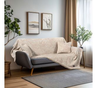 Beauty Home Ριχτάρι Τριθέσιο Amos Art 8713 170x290 Μπεζ       |  Ριχτάρια στο espiti