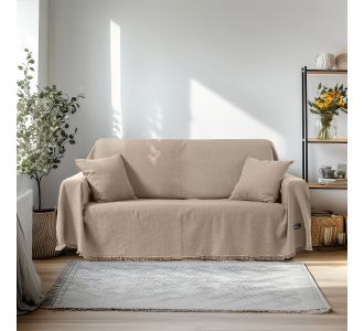 Beauty Home Ριχτάρι Τριθέσιο Amos Art 8719 170x290 Μπεζ       |  Ριχτάρια στο espiti