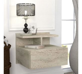 Κομοδίνο επιτοίχιο Mislina Megapap χρώμα travertine 40x33,2x32εκ. |  Κομοδίνα στο espiti