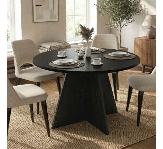 Τραπέζι Tailor Megapap χρώμα sencron black Ø120x75,7εκ. |  Τραπέζια στο espiti