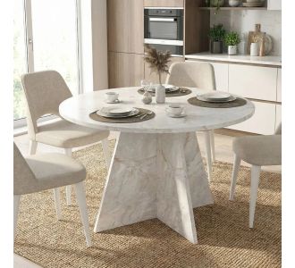 Τραπέζι Tailor Megapap χρώμα λευκό εφέ μαρμάρου Ø120x75,7εκ. |  Τραπέζια στο espiti