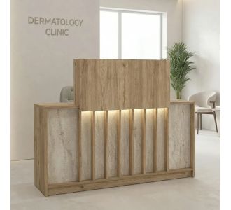Γραφείο υποδοχής - reception Davis Megapap με LED χρώμα sepet oak - travertine 150x41,8x115εκ. |  Reception γραφείου στο espiti