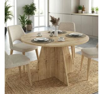 Τραπέζι Tailor Megapap χρώμα sapphire oak Ø120x75,7εκ. |  Τραπέζια στο espiti