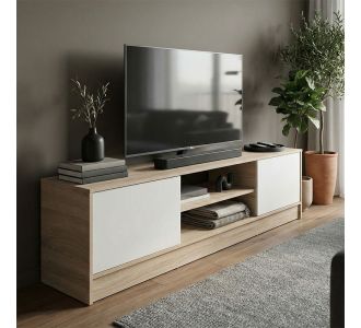 Έπιπλο τηλεόρασης Sasa pakoworld sonoma-λευκό 150x35x41.5εκ |  Έπιπλα τηλεόρασης στο espiti